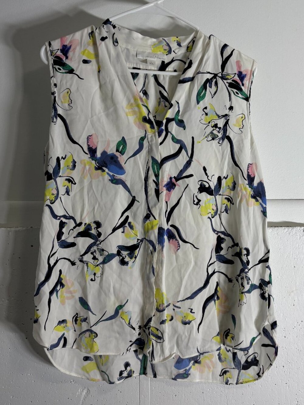Emerson Rose White Floral Print Sleeveless Blouse